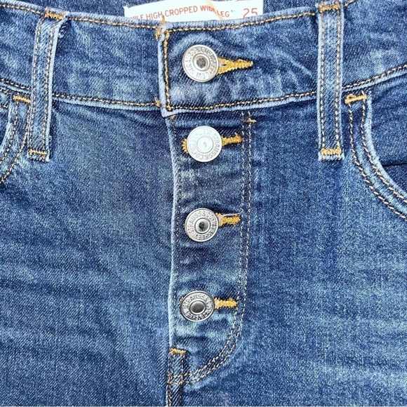 Levi's Mile High Cropped Wide Leg Jeans Size 25 - Picture 4 of 8